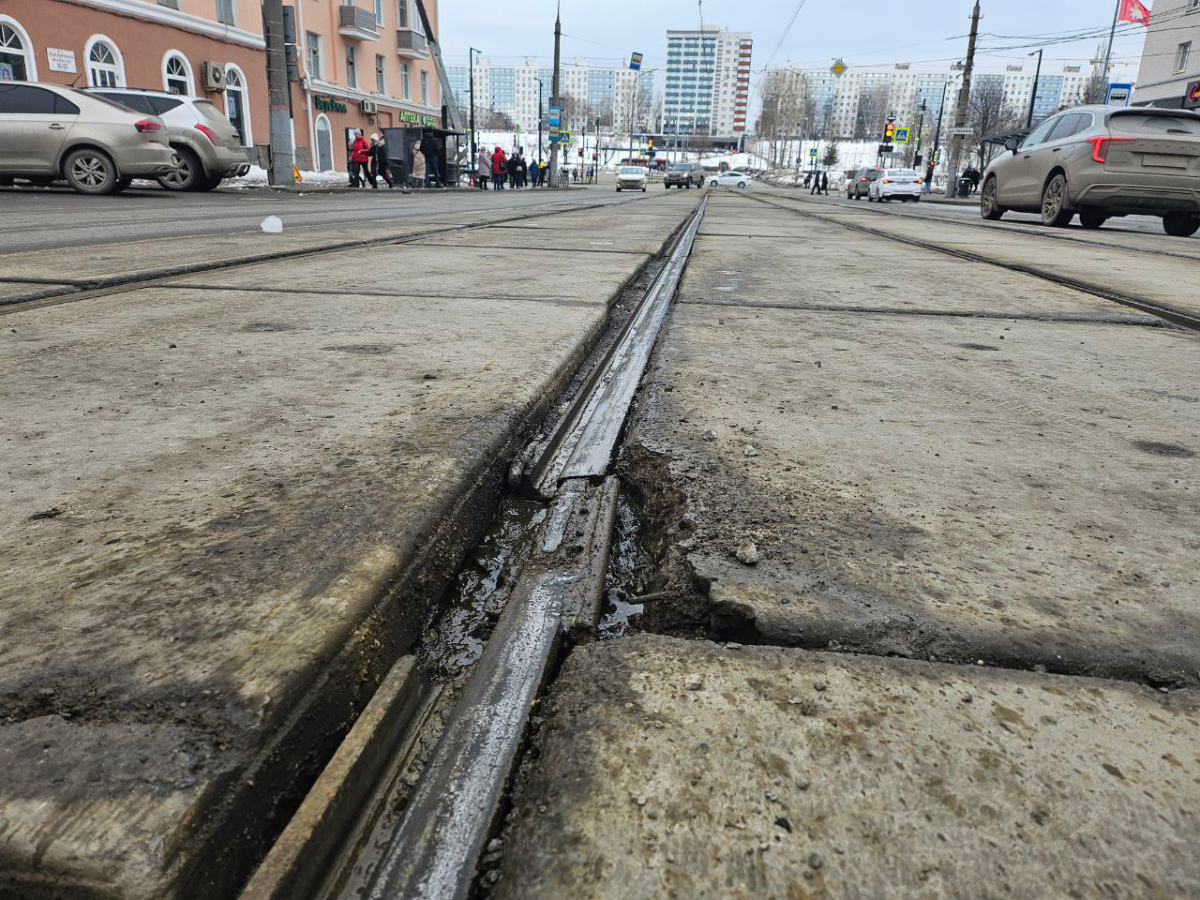 рельсы на Борчанинова ремонт трамвайных путей